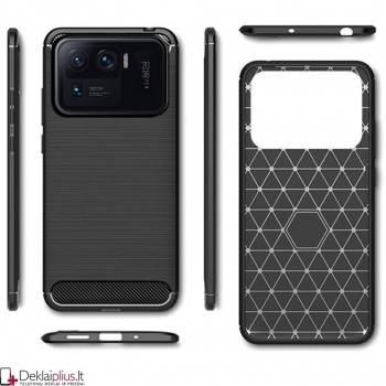Carbon guminis dėklas - juodas (Xiaomi Mi 11 Ultra)